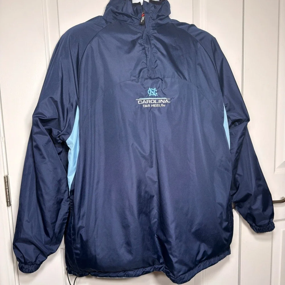 Pro Player UNC Tar Heels Reversible Fleece Windbreaker Jacket Blue Vintage M